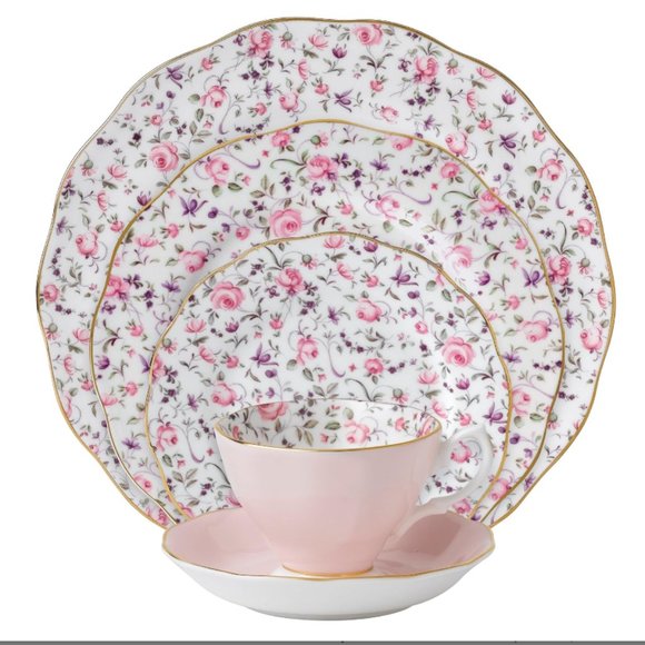 Royal Albert Rose Confetti 5-Piece Place Setting ( New with box) - Picture 1 of 9